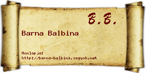 Barna Balbina névjegykártya